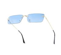 besbomig Rimless Rectangle Sunglasses - UV Protection Fashion Tinted Frameless Sunglasses Vintage Eyewear Retro Rave Glasses for Women Men Eyeglasses for Party Costume Accessories