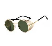 besbomig Steampunk Style Sunglasses for Mens and Womens Round Retro Polarised Sunglasses Vintage Eyewear Polarized UV400 Protection Driving Travelling Sports Goggles