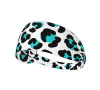 BESCHOC Yoga Headbands for Women, Men Non Slip Elastic Sweat Hairbands, Cheetah Blue and Black Leopard Head Accessories Hair Hoop, Hairbands for Sports, Fitness, Running