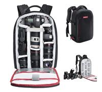 Beschoi Camera Backpack, Waterproof Anti-Shock Camera Bag with Tripod Strap, Large Capacity for for Canon Nikon Sony DSLR Camera, Speedlite Flash, Tripod, Camera Lens, Size 17.3" x 11" x 5.5", Black
