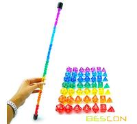 Bescon 49pcs Rainbow Gem Mini Polyhedral Dice Set in Long Tube, Rainbow Dungeons and Dragons RPG Dice 7X7pcs, Mini Gem Dice Set