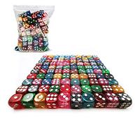 Bescon " A Lot of Glitter" 16MM D6 Set 100pcs, Assorted Colored Glitter Dice Set 100pcs