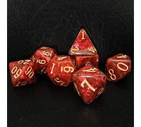 Bescon Dense-Core Polyhedral Dice Set of Deep Red, RPG 7-dice Set in Brick Box Packing