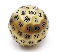 BESCON DICE Bescon Solid Metal 100 Sided Dice, Giant Polyhedral Metal D100, 50MM (1.97in), Ancient Brass
