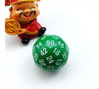 Bescon Fifty-Sided Die, 50 Sided Cube, 50 Sides Dice, 50-Sided D50 30mm Large Gaming Dice - Green Opaque Color with White Numbers