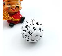 Bescon Fifty-Sided Die, 50 Sided Cube, 50 Sides Dice, 50-Sided D50 30mm Large Gaming Dice - White Opaque Color with Black Numbers