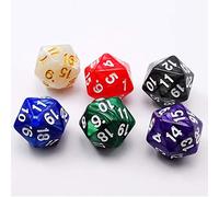 Bescon Large 22MM D20 Spindown Dice, 6 Pack Marble Life Counter Dice for Trading Card Games, Commander Games and Tabletop Gaming