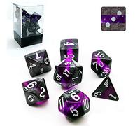 Bescon Mineral Rocks GEM VINES Polyhedral D&D Dice Set of 7,RPG Role Playing Game Dice 7pcs Set of AMETHYST
