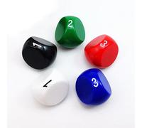 Bescon Polyhedral Dice 3-sided Gaming Dice, D3 die, D3 dice,3 Sides Dice, 3 Sided Cube, 5 Assorted Opaque Color