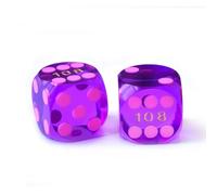 Bescon Professional Precision Dice Round Corner 9/16" (14.3mm) with Colorful Dots, Colored Dots Precision Backgammon Dice 14.3MM (Gem Purple Dice with pink dots)