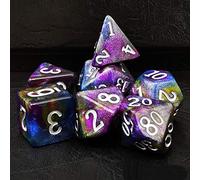 Bescon Starry Night Dice Set Series, 7pcs Polyhedral RPG Dice Set Milky Way, Polybag Packing