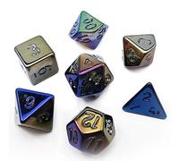 Bescon Unpainted Raw Plating Polyhedral Dice Set of Dark Pop, RPG Dice Set of 7