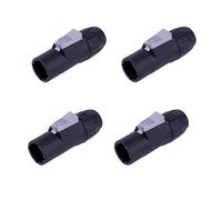 Bescoos IP65 PowerCon True Outdoor Waterproof Power Connector 20A 250V Black Heavy Duty Reliable Electrical Connection for DJ Equipment Stage Lighting Sound Systems (SAC3MX_4PCS_Black)