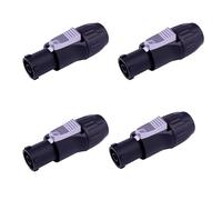 Bescoos IP65 PowerCon True Outdoor Waterproof Power Connector 20A 250V Black Heavy Duty Reliable Electrical Connection for DJ Equipment Stage Lighting Sound Systems (SAC3FX_4PCS_Black)