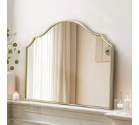 Besdomus Gold Scalloped Wall Mirror: 32"x24" Anthropologie Mirror - Modern Minimalist Dresser Wall Mirrors for Mantel/Bedroom/Entryway/Bathroom/Hallway - Home Decor for Small Apartment