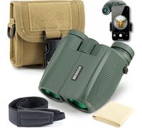 BESDON 12x25 Compact Binoculars for Adults: Tactical Molle Bag & Phone Adapter & Wide Strap - High Power Small Pocket Binoculars for Hunting Hiking Travel Bird Watching - Durable Gift for Men & Kids