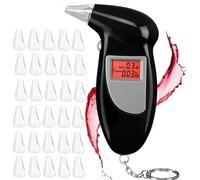 beseloa Breathalyser Alcohol Tester, Professional Digital Breathalyzer with LCD Display, High Accuracy Portable Alcohol Breath Tester with with 30 Mouthpieces for Personal & Car Use