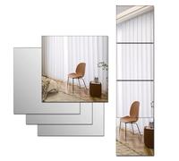 Beser Lee Large Full Body Length Acrylic Mirrors Stickers for Walls, 4pcs HD Plexi-glass Mirror, Shatterproof Wall-Mounted Mirrors Stick On Mirror Makeup Home Workout Gym Hallway Tile Self Adhesive