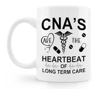 BESERH CNA Nurse Coffee Mug Cup, Certified Nursing Assistant Gifts, Nurse Appreciation Gifts, CNA's Are the Heartbeat of Long Term Care Ceramic Coffee Mug 11 oz