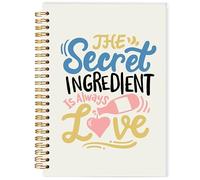 BESERH the Secret Ingredient Is Always Love Inspirational Notebook for Women, Recipe Journal for Women Mom Grandma, Unique Gifts for Chefs Cooks, Spiral Notebook 5.5x8.3 Inch (Cream)