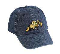 Besforta Cute Embroidery Excavator Toddler Kids Baseball Cap Adjustable Cotton Washed Vintage Dad Hat for Boys Girls Age 2-8