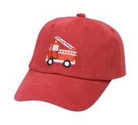 Besforta Cute Fire Truck Embroidery Kids Baseball Caps Adjustable Washed Baseball Hats for Boys Girls Red
