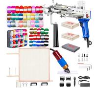 BESGEER 2025 Rug Tufting Gun Starter Kit with Frame with Carpet Trimmer - Rug Tufting Gun with Trimmer Kit with Tufting Frame, 2 in 1 Cut & Loop Pile Carpet Gun& Rug Carving Clippers（Blue）