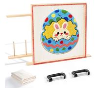 BESGEER Tufting-Frame-for-Rug-Making, Rug Tufting Frame with Tufting Cloth, 35.5” x 35.5” Rug Tufting Frame Wooden Tufting Frame Rug Making Supplies for Tufting Gun, Table Stand Frame Carpet Making