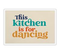 Beshdomp This Kitchen Is For Dancing Sign Poster Retro Funny Wall Decor Minimalist Typography Wall Art Funny Quirky Art Print Colorful Kitchen Art Pub Club Home Room 12x16in Unframed