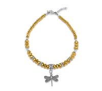 BESH utterfly Crystal Dragonfly Pendant Adjustable Anklet for Women Handmade Hypoallergenic Boho Beach Gala Wedding Style Fashion Jewelry, One-size, Crystal