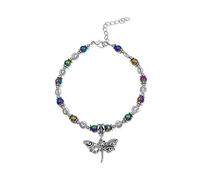 BESHEEK Rainbow Anklet Bracelet Hue Twisted Hematite and Round Artisan Beaded Anklet with Extension Handmade Hypoallergenic Beach Gala Wedding Style Jewelry, One size, Stone, hematite