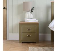 Beside Cabinet Olive Green Oak Birlea Highgate 2 Drawer Bedside Farmhouse Shabby Chic