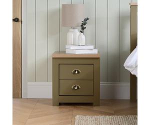 Beside Cabinet Olive Green Oak Birlea Highgate 2 Drawer Bedside Farmhouse Shabby Chic