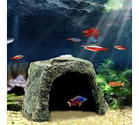 Besimple Aquarium Fish Hide Cave Decoration, Reptile Rock Hideouts Stone Cave Hide House Fish Tank Aquarium Accessories for Betta Shrimp Turtle Amphibians Small Lizards(Rock Hide Cave)