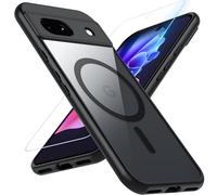BESINPO Magnetic for Google Pixel 8A Case, with Tempered Glass Screen Protector, Fit for MagSafe, [Shockproof Military Grade Drop] Slim Bumper Cover Clear Back Case for Google Pixel 8A, Black