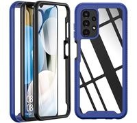 BESINPO Samsung Galaxy A53 Case, A53 5G Case, with Built-in Screen Protector Shockproof 360° Full Body Protective Silicone Bumper Slim Rugged Cover Anti-Scratch Phone Case for Samsung A53(Black,Blue)
