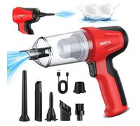 BESITA Portable Vacuum Cleaner, 4 in 1 Mini Vacuum Cleaner, 12000Pa Cordless Vacuum Cleaner, 180W High Power with Brushless Motor and Type C for Car, Living Room, Red