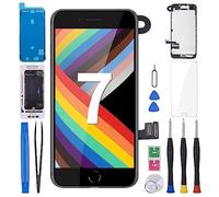BESJMYT for iPhone 7 Screen Replacement Black with Home Button 4.7" Full Assembly 3D Touch LCD Display Digitizer Fix Glass Assembled with Front Camera Speaker Sensor Repair Tool Kit A1660 A1778 A1779