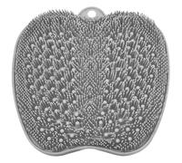 BESKAR Shower Foot Scrubber XL Larger Size Mat with Non-Slip Suction Cups - Cleans, Smooths, Exfoliates & Massages Your Feet Without Bending, Improve Foot Circulation & Cleaner Dead Skin Remover Gray