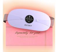 Besky Portable Cordless Menstrual Heating Pad for Period Cramps Pain Relief, 3 Heat Levels and 3 Massage Modes Rechargeable Small Heating Pad, Cordless Electric Fast Heating Pads for Back Pain Relief