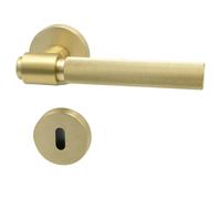 Beslag Design - Helix 200 Euro Standard Door Handle With Keyhole, Brushed Brass - Brushed Brass