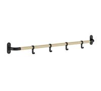 BESLAGSBODEN 4 Hook Coat Rack in Beech/Black Aluminium, Length 1000mm