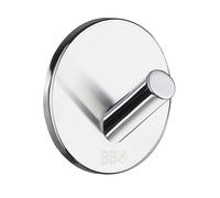 Beslagsboden 4 x BESLAGSBODEN Chrome Stainless Steel Single Towel Hook (30 x 30mm) Self Adhesive Bathroom Wall Mounted