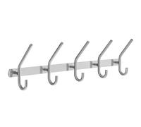BESLAGSBODEN 5 Hook Coat and Hat Rack in Brushed Stainless Steel, Width 400mm