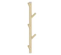 BESLAGSBODEN 5 Hook Vertical Coat Rack in Beech/Matt grey, Height 450mm