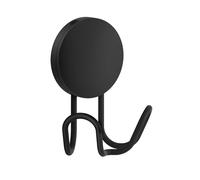 BESLAGSBODEN Black Stainless Steel Double Towel Hook (72 x 90mm) Self Adhesive Bathroom Wall Mounted