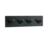 BESLAGSBODEN Black Stainless Steel Quadruple Towel Hook (180 x 45mm) Self Adhesive Bathroom Wall Mounted