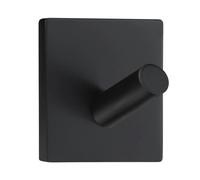 BESLAGSBODEN Black Stainless Steel Single Towel Hook (30 x 30mm) Self Adhesive Bathroom Wall Mounted