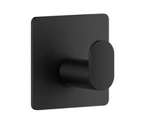 BESLAGSBODEN Black Stainless Steel Single Towel Hook (48 x 48mm) Self Adhesive Bathroom Wall Mounted