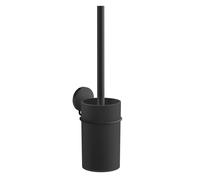 BESLAGSBODEN Black Stainless Steel Toilet Brush and Black Plastic Holder Self Adhesive Bathroom Wall Mounted